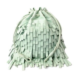 Bottega Veneta handbag accessory pouch drawstring closure fringe Black